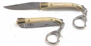 7 cm Mini FORGE DE LAGUIOLE Messer mit Schlüsselanhänger Griff Beige