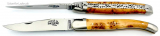 12 cm FORGE DE LAGUIOLE LUXE Taschenmesser Doppelplatine Wacholderholz Carbonstahl