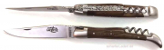 12 cm FORGE DE LAGUIOLE LUXE Taschenmesser mit Korkenzieher Doppelplatine Mooreichenholz 2-teilig