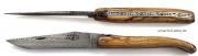Forge de Laguiole knife Plein manche olive wood damascus blade