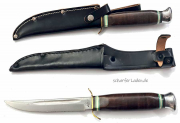 HUBERTUS driving knife leather handle not stainless leather case