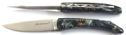 12 cm LAGUIOLE VILLAGE LESPALION pocket knife with motif of the bridge in Espalion handle poplar blue  