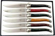Stamina bunt  FORGE DE LAGUIOLE Steakmesser Edelstahl poliert Set 6-teilig