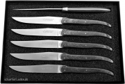 LAGUIOLE VILLAGE Carbon fibre steak knives satin finish Set of 6 pieces