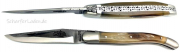 12 cm FORGE DE LAGUIOLE LUXE Taschenmesser Doppelplatine Brut de Forge Widderhorn