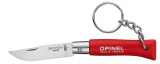 Opinel Pocket knife No 04, red, stainless, with key ring red