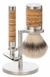 MÜHLE shaving set, Silvertip Fibre with shaving razor stainless steel birch bark.