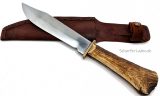 DECORA hunting knife carbon steel with leather sheath 