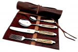 EICHENLAUB cutlery deer horn leather case set 5-piece