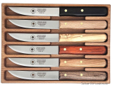 FRIEDR. HERDER ABR. SOHN steak knives  mix wood handle serrated 7-pieces
