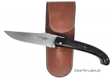 14 cm LAGUIOLE EN AUBRAC Knife TRAPPEUR Wenge with leather sheath
