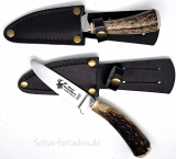  1909 RÖDTER childrens knife deer horn leather case stainless 6.5 cm