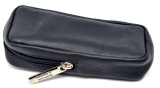  1909 RÖDTER Leather Case black with zipper small empty