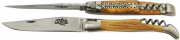 12 cm FORGE DE LAGUIOLE LUXE Taschenmesser mit Korkenzieher Doppelplatine Olivenholz 2-teilig