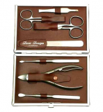 DOVO Manicure set cowhide leather brown 8 pieces article no. 349052