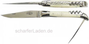 FORGE DE LAGUIOLE Serie LUXE Model SAINT JACQUES Pocket knife double platinum juniper wood satin finish
