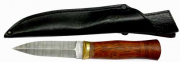 1909 RÖDTER Messer in Dolchform  Damast Etui Set 2-teilig