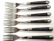 FORGE DE LAGUIOLE Table fork Horn Leopard polished from the tip Set of 6 pieces