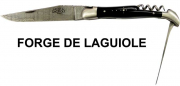 12 cm FORGE DE LAGUIOLE Serie LUXE Pocket Knife Corkscrew Spike Carbon Damascus Horn