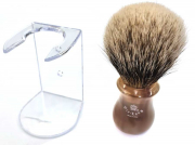 VIE-LONG shaving brush badger tip silver tip horn holder 21 mm