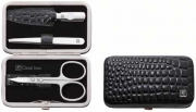 ZWILLING HENCKELS 3-piece manicure pedicure set with combination nail scissors, leather, black