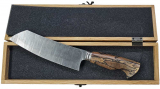 UWE HEIECK Damascus chefs knife Santoku 18 cm bush-hammered beech