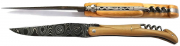 12cm Laguiole en aubrac Damast Messer  Plein Manche Modell mit Korkenzieher