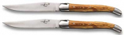 Olivenholz FORGE DE LAGUIOLE Steakmesser satiniert Set 2-teilig