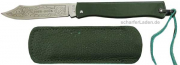 Douk Douk kleines flaches französisches Taschenmesser mit Lederetui grün