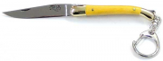 7 cm Mini Forge de Laguiole Messer mit Schlüsselanhänger  Griff Gelb